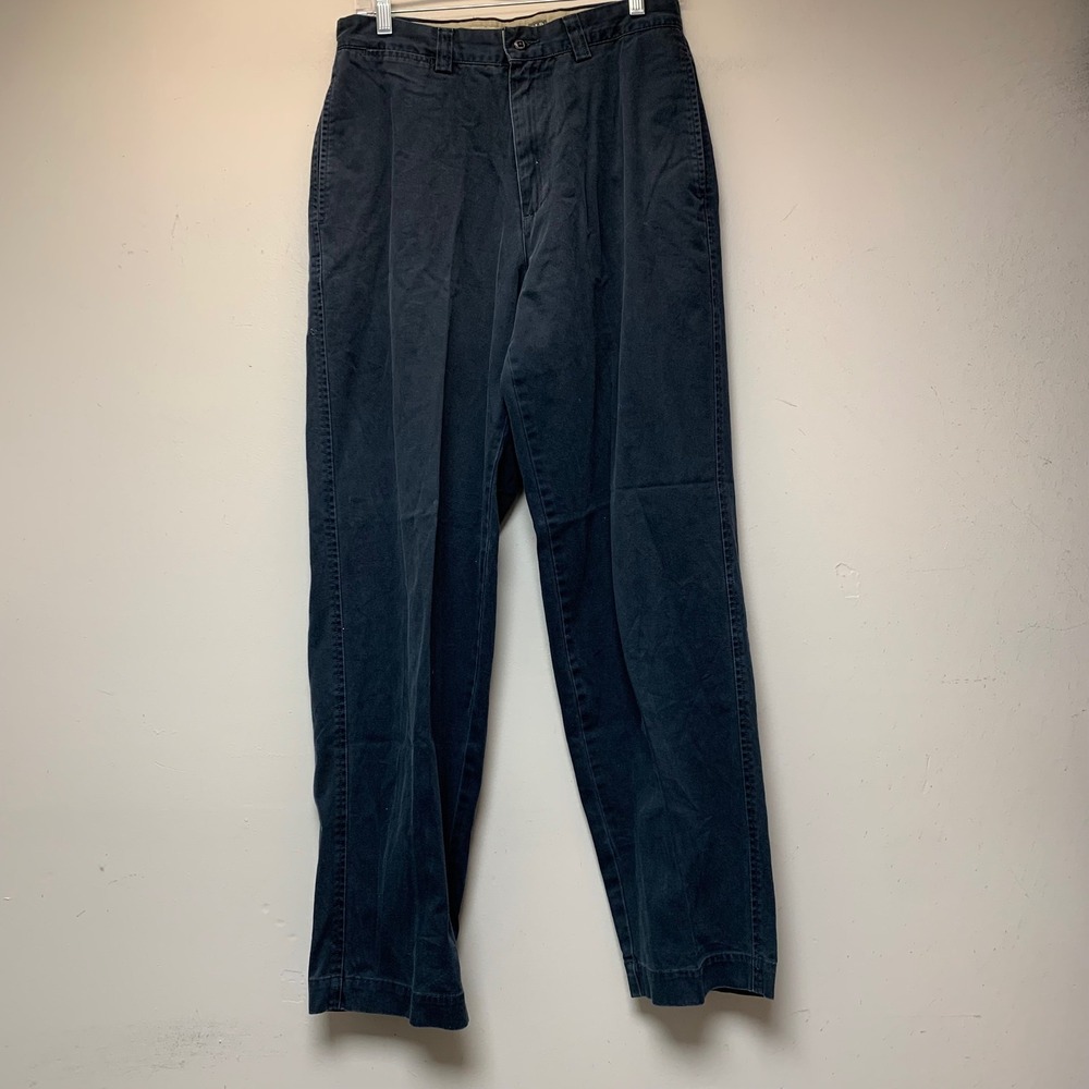Gap Khakis Relaxed Fit Pants Mens 29x30 Navy Blue Excellent Plain Front Cotton